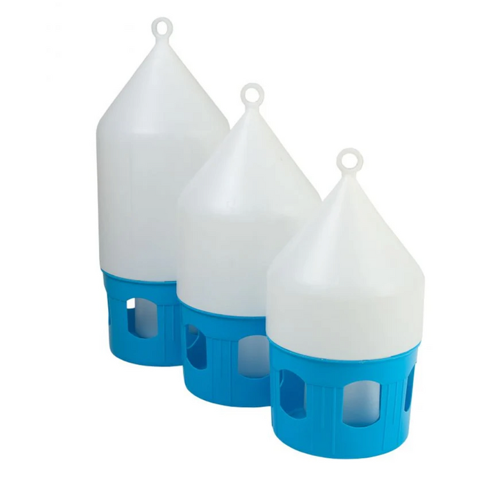 Polmark Plastic Drinker with Lifting Handle and Lock White/Blue