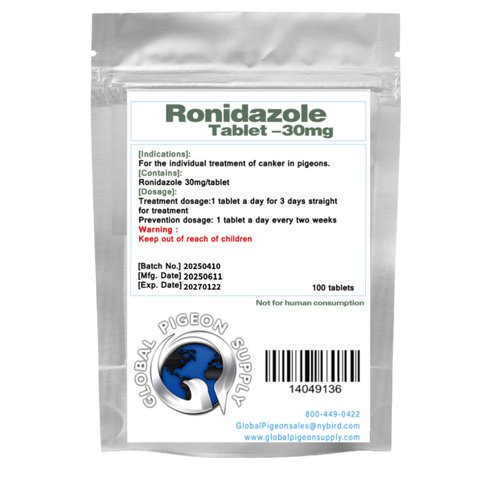 Global Silver Ronidazole Tablet 30mg 100 Tablets